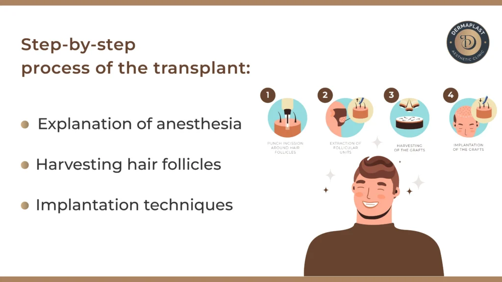 Step-by-step process of the transplant