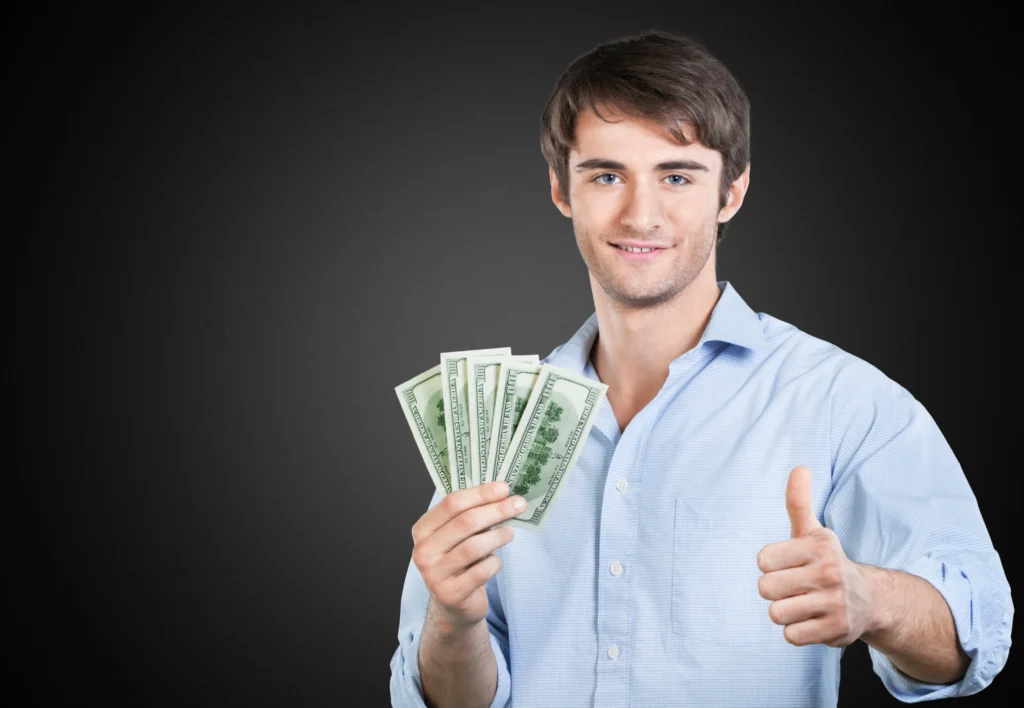 An image for a man showing money for hair removal