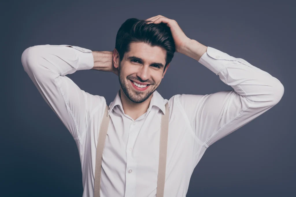 a man showing their healthy hair